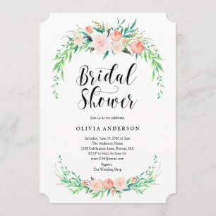 Delicado Bouquet Bridal Shower Invitación
