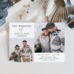 Delicado | Dos Invitaciones a la boda fotográfica<br><div class="desc">Esta sencilla y elegante invitación a la boda incluye dos de sus fotos personales favoritas,  junto con un elegante y elegante texto gris oscuro y un falso rosa de guión dorado para un impresionante aspecto minimalista.</div>