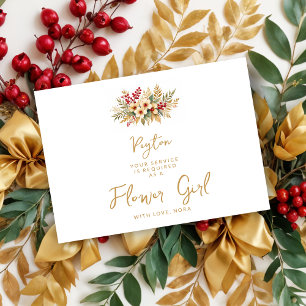 Delicado Glam Navidad Floral Oro Niña de las Flore