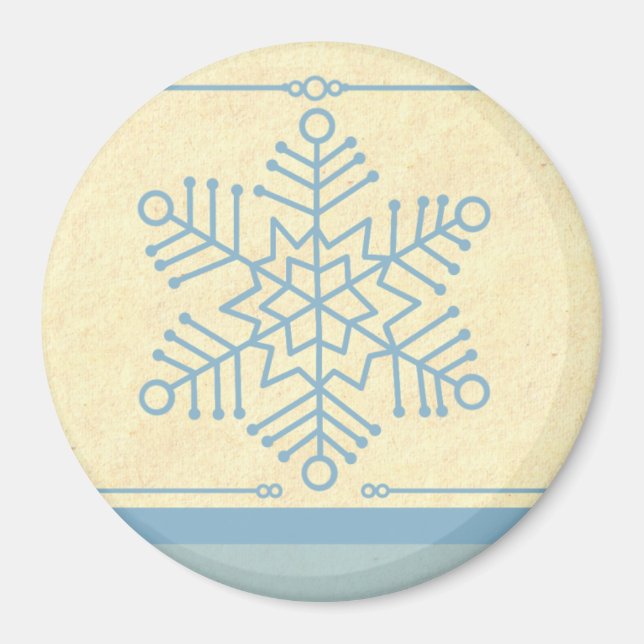 Delicado imán de Navidades de copo de nieve (Frente)