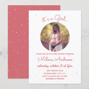 Delicado Invitación a Baby Shower con foto