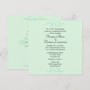 Delicado Invitación de Boda Verde 2
