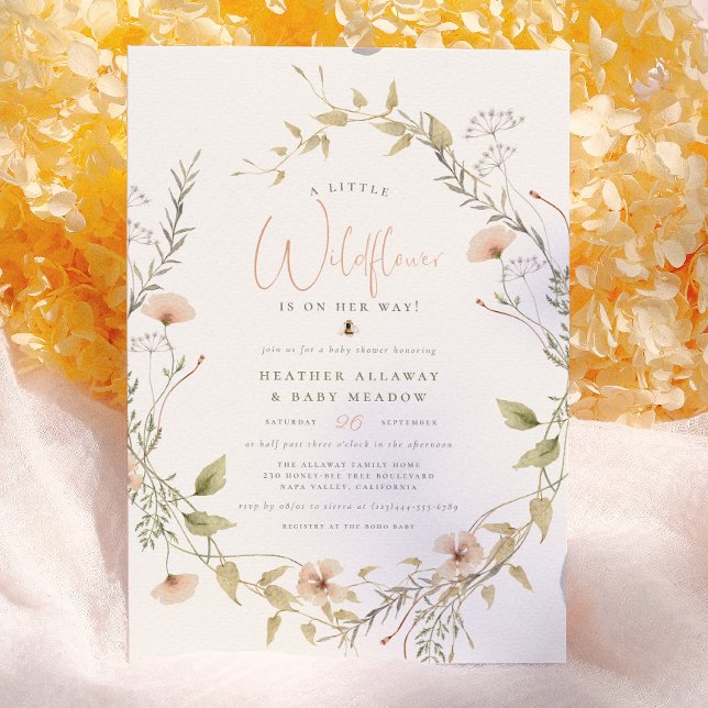 Delicado Invitación de Shower de Niña de Flor Silv (Subido por el creador)