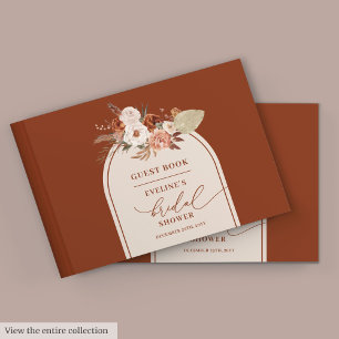 Delicado libro de invitados de naranja pampas boho
