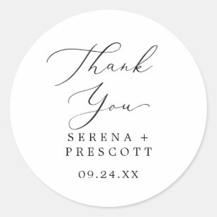 Delicado negro Gracias a tu Pegatina de la boda