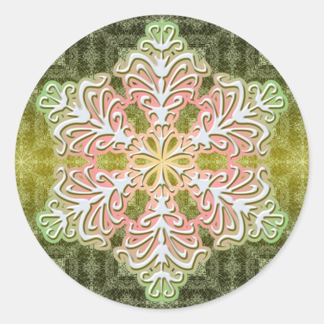 Delicado Pegatina de copo de nieve con hielo de in (Anverso)