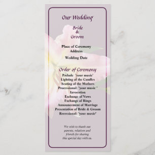 Delicado programa de bodas de lirios rosados