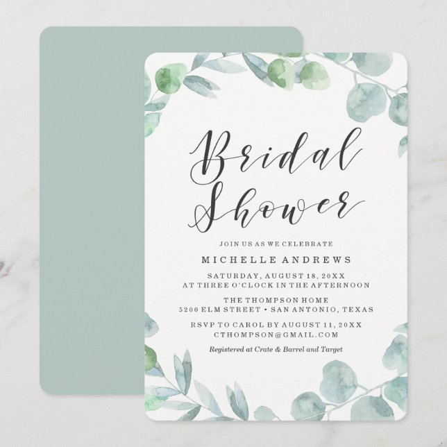 Delicado ramo | Invitación a la fiesta de boda (Anverso / Reverso)