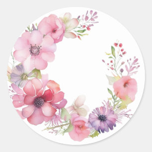 Delicados Pegatinas de guirnaldas florales rosas