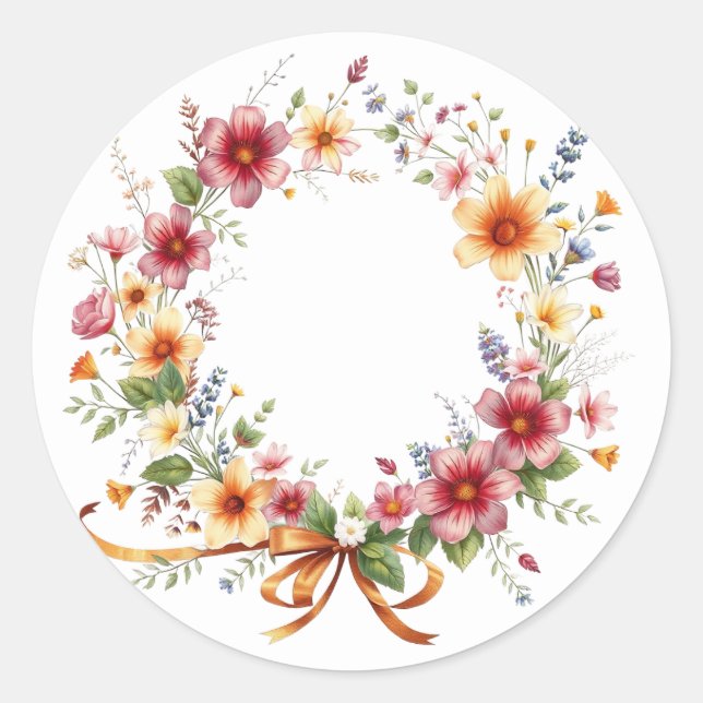 Delicados Pegatinas Floral Wreath (Anverso)
