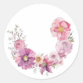 Delicados Pegatinas rosados de guirnaldas florales