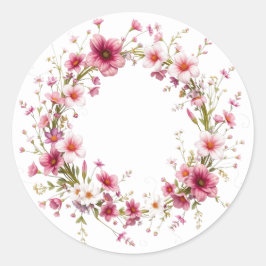Delicados Pegatinas rosados de guirnaldas florales