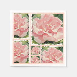 Delicados Rosas de rosa - servilleta de papel
