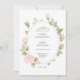 Delicados Rosas Invitación a la boda