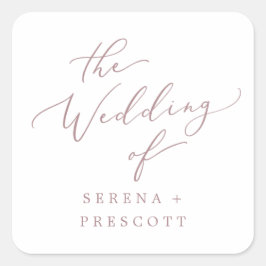 Delicados Sellos para sobres Rosa Gold Boda