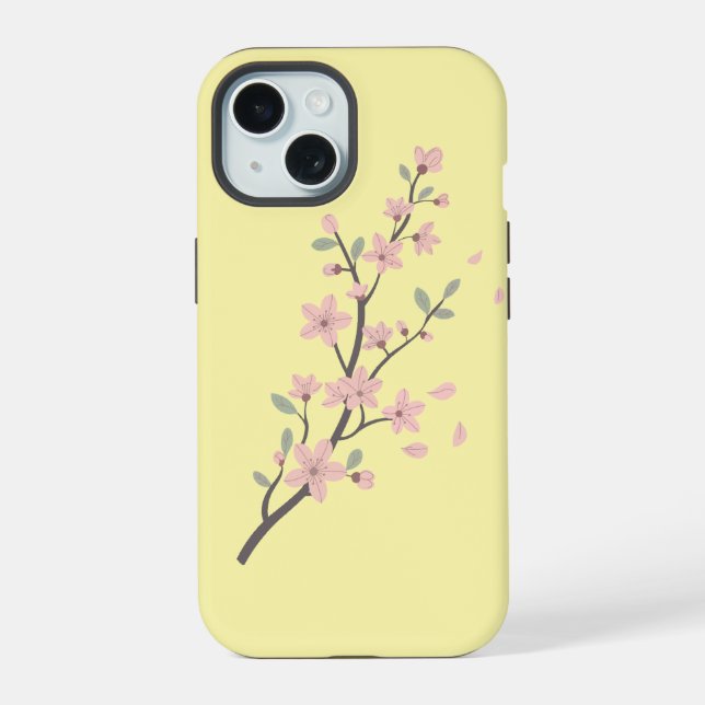 Delicate Cherry Blossom Branch Illustration (Reverso )