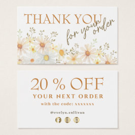 Delicate daisies gracias tarjeta de descuento