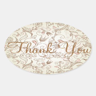 Delicate Floral Gracias Pegatinas