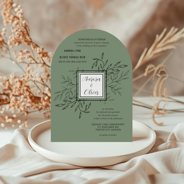 Delicate Foliage | Invitación a la boda de Sage Gr (Subido por el creador)