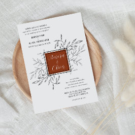Delicate Foliage | Rust Naranja | Invitación de bo