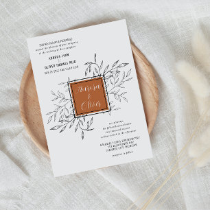 Delicate Foliage   Terracota   Invitación de boda