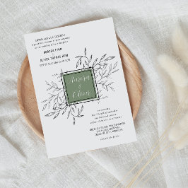 Delicate Foliage | Verde salvia | Invitación de bo