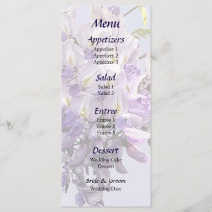 Delicate Wisteria Boda Menú