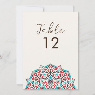 Delicia Floral Mandala Número de Mesa de Boda