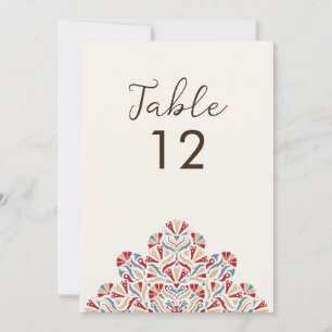 Delicia Floral Mandala Número de Mesa de Boda