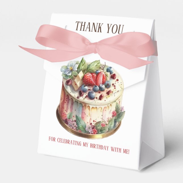 Deliciosa caja de favores de papel de cumpleaños (Front Side)