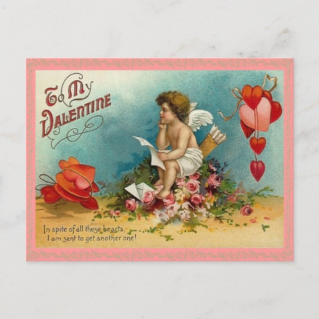 Deliciosa postal Cupido de San Valentín (Anverso)