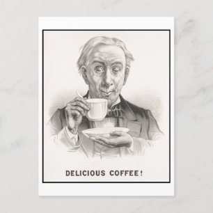 Deliciosa postal de época divertida para café