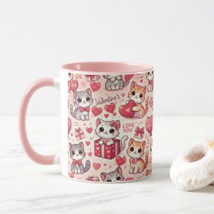 Deliciosa taza de gato del día de San Valentín - r