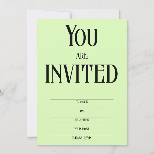 Deliciosas Invitaciones Verdes para Eventos (Anverso)