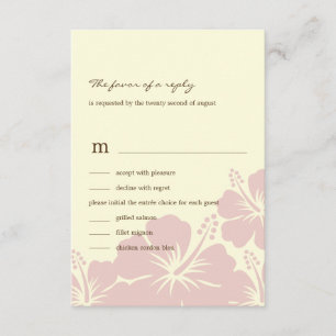 Deliciosas tarjetas RSVP de Boda Hibiscus (Rosa)