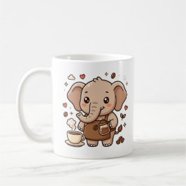 Delicioso delantal de café con elefante lindo Taza