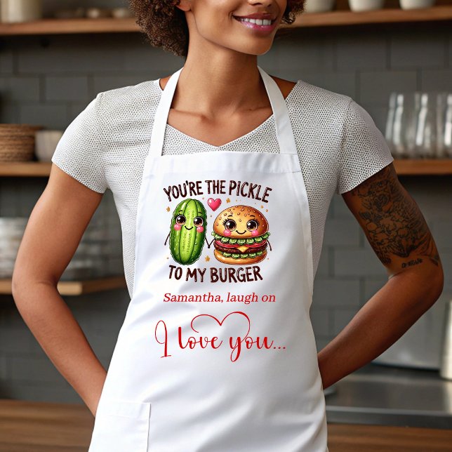 Delicioso delantal personalizado con comida de dib (Cute Cartoon Food Custom Sweet Valentine Apron)