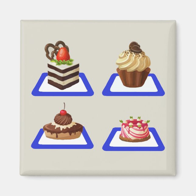 Delicioso imán de base de pasteles (Frente)