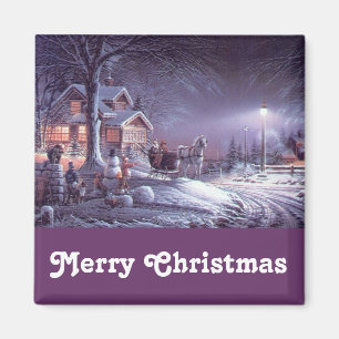 Delicioso imán vintage de Navidad.