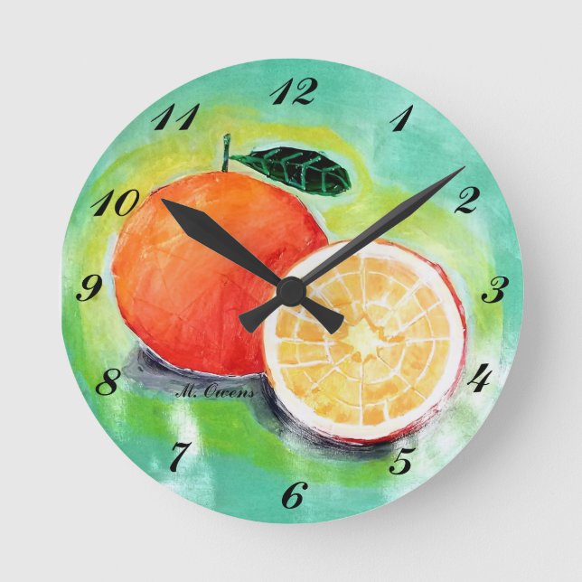 Delicioso reloj de pared acrílico Naranja (Anverso)
