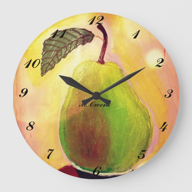 Delicioso reloj de pared de peras (Anverso)