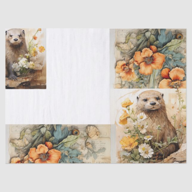 Deliciosos Beavers y Papel Tejido Floral (Anverso)