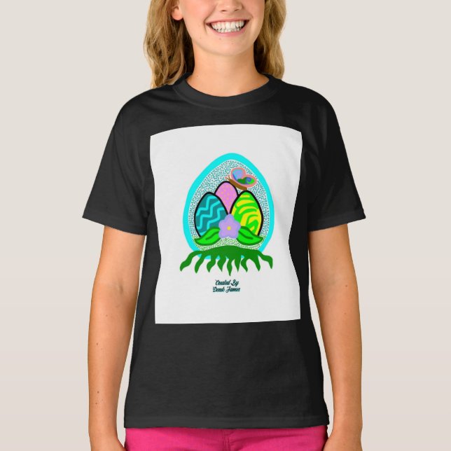 Deliciosos Chicas de Huevos de Pascua Camiseta Bla (Anverso)
