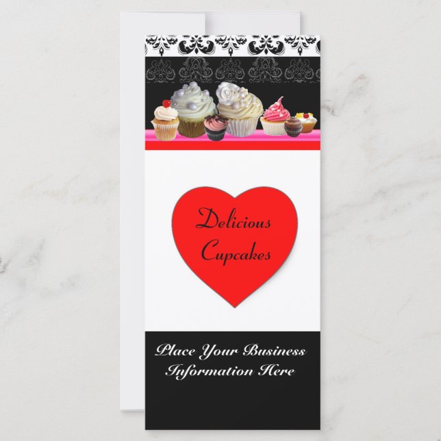 DELICIOSOS CUPCAKES DESIERTOS TIENDA,Naranja Rojo  (Anverso)