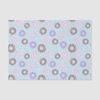 Deliciosos Donuts Papel de Seda sobre Azul
