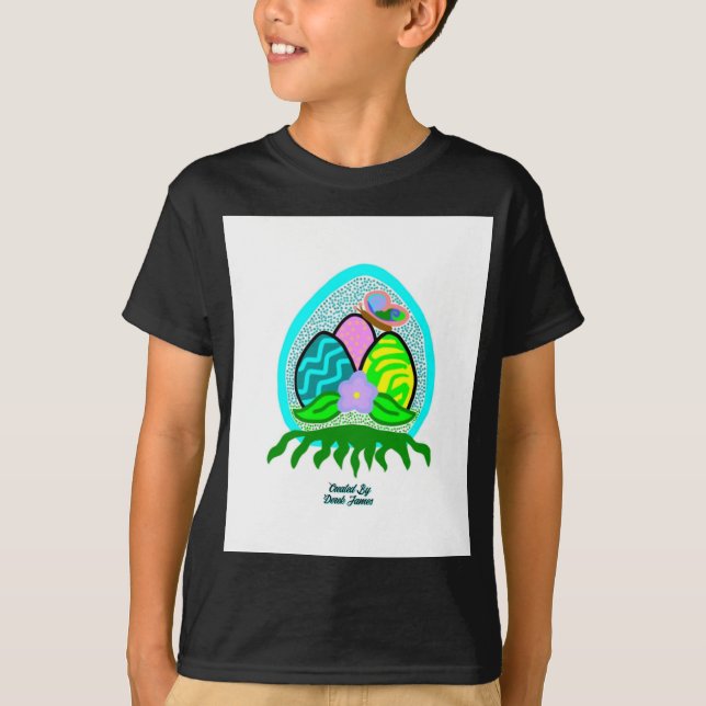 Deliciosos Huevos de Pascua Niños Camisetas Black  (Anverso)