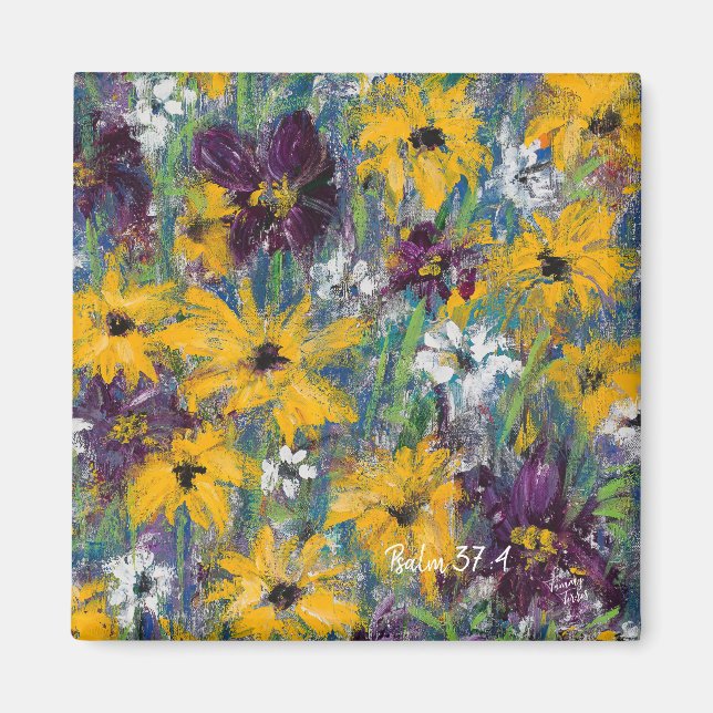 Delight in the Lord - Imán floral (Frente)