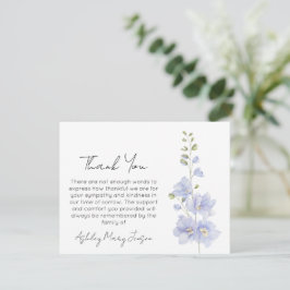 Delphinium | Tarjeta de agradecimiento por duelo