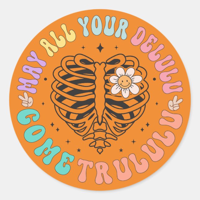 Delulu Come Trululu Ribcage Pegatina (Anverso)