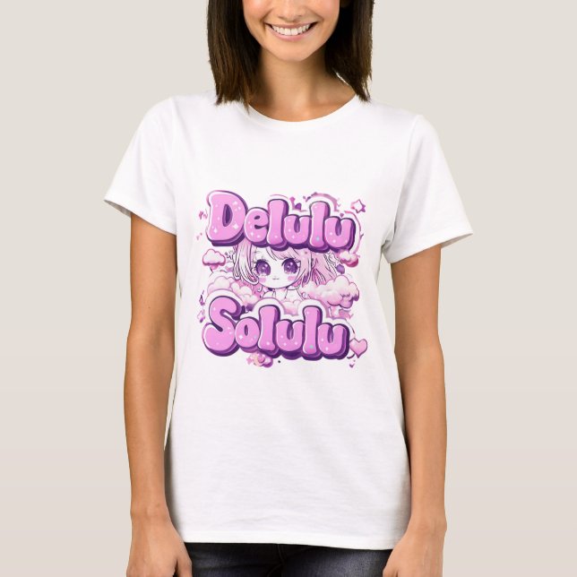 Delulu es la camiseta Solulu - Kawaii Y2K Anime Gi (Anverso)